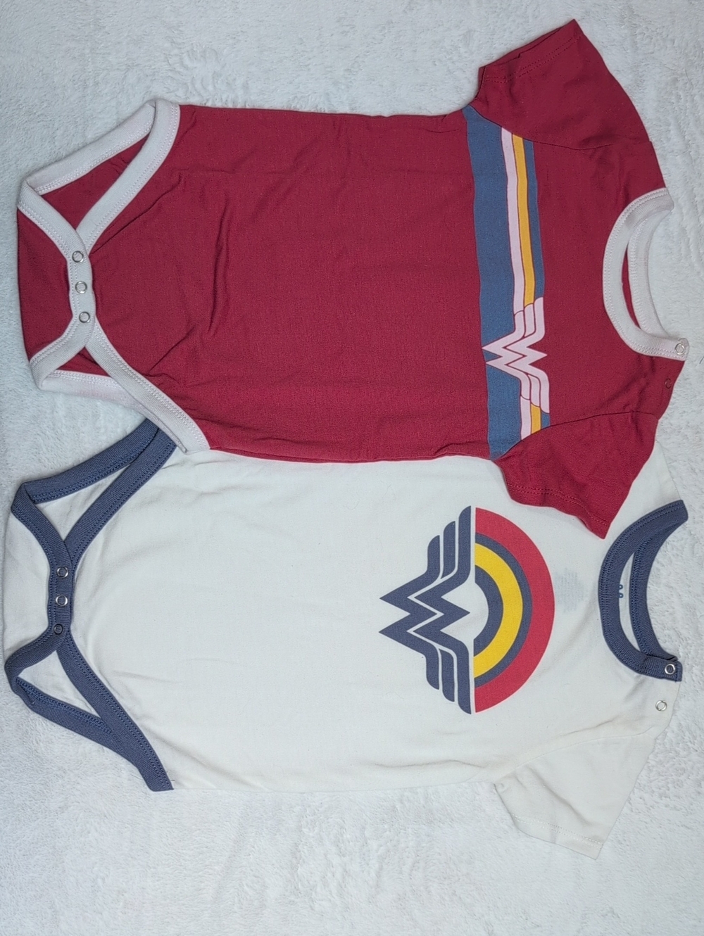 Junk Food Clothing Girls' Red & White Wonder-Inspired Bodysuit Duo